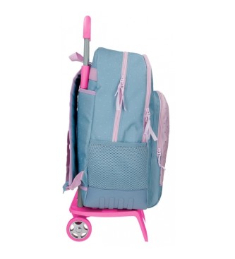 Roll Road Roll Road Peace Two Compartment School Backpack with Trolley blue, pink
