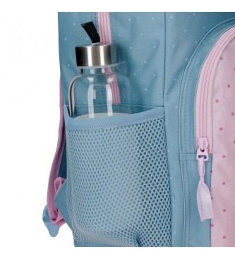 Roll Road Dwukomorowy plecak szkolny Peace z wózkiem niebieski, różowy