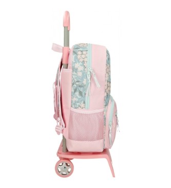 Roll Road Roll Road Spring is here 42 cm school backpack with trolley pink