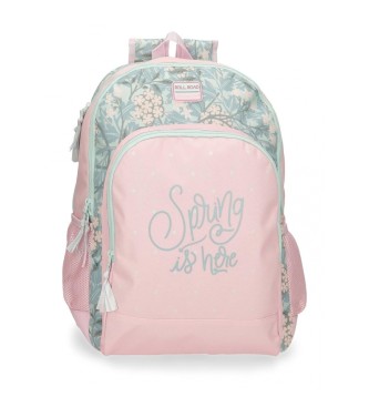 Roll Road Roll Road Spring is here school backpack two compartments pink