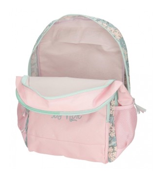 Roll Road Mochila escolar Roll Road Spring is here dos compartimentos rosa