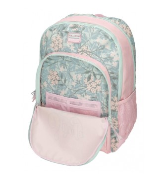 Roll Road Roll Road Spring is here two-compartment school backpack, adaptable to trolley pink