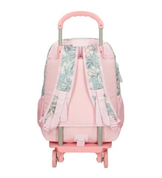 Roll Road Roll Road Spring is here two compartment school backpack with trolley pink