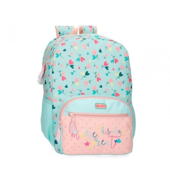 Roll Road Roll Road Queen of hearts backpack 42 cm turquoise, pink