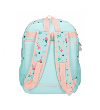 Roll Road Roll Road Queen of hearts backpack 42 cm turquoise, pink