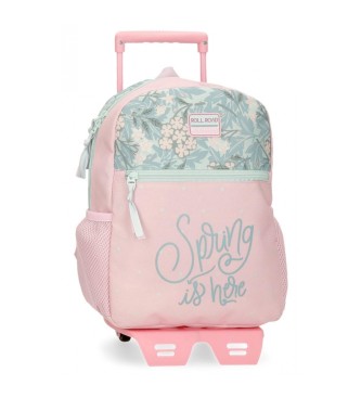 Roll Road Roll Road Spring is here 33 cm backpack with trolley pink