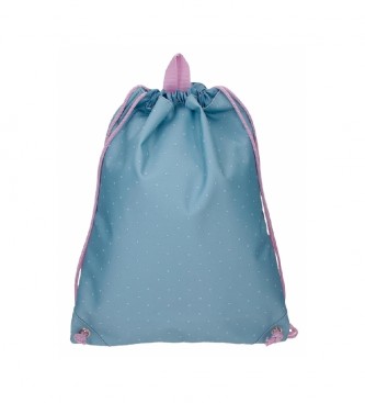 Roll Road Roll Road Peace blu, borsa con coulisse rosa