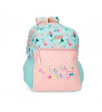 Roll Road Roll Road Queen of hearts adaptable backpack 33 cm turquoise, pink