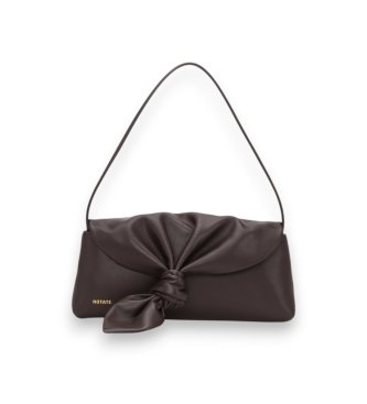 Rotate Borsa porta foulard in pelle marrone con nodo