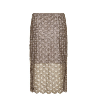 Rotate Spódnica midi z cekinami brązowa