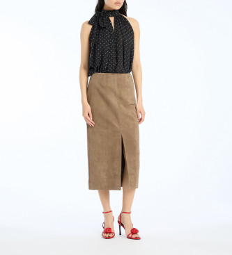 Rotate Jupe Tallulah marron