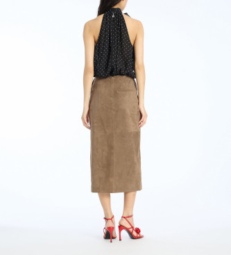 Rotate Jupe Tallulah marron