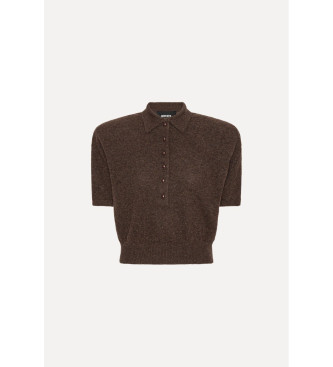 Rotate Polo en maille marron