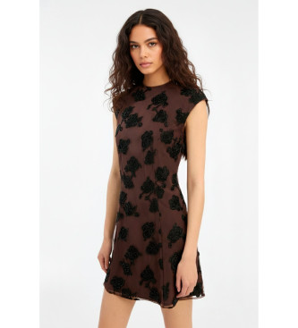 Rotate Vestido Beaded Mini marr�n