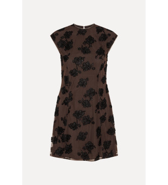 Rotate Vestido Beaded Mini marr�n