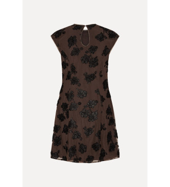 Rotate Vestido Beaded Mini marr�n