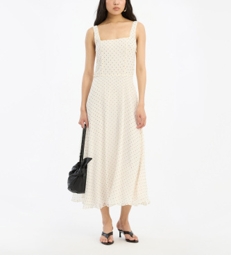 Rotate Ausgestelltes Midikleid aus Chiffon beige