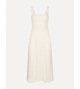 Rotate Ausgestelltes Midikleid aus Chiffon beige