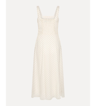 Rotate Ausgestelltes Midikleid aus Chiffon beige