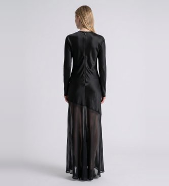 Rotate Vestido Kaisy con abertura negro