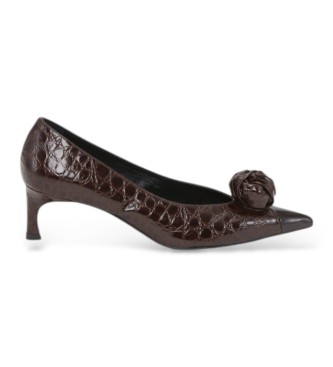 Rotate Zapatos de Piel Knot marrón