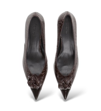 Rotate Zapatos de Piel Knot marrón