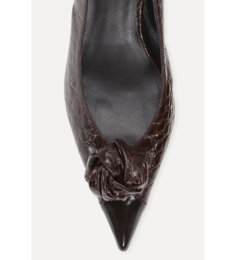 Rotate Zapatos de Piel Knot marrón