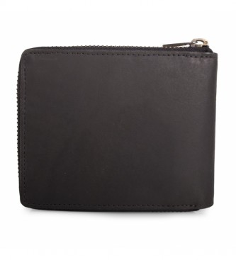 ROUTE 66 New Hampshire Route 66 leather wallet with black zipper -10,5x8,5x2 cm-