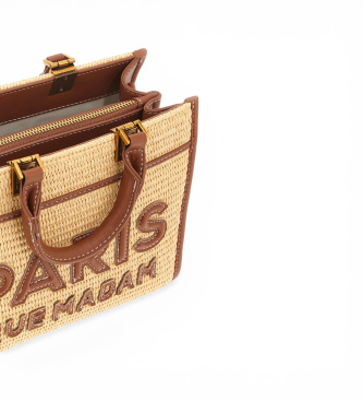 RUE MADAM PARIS Iconique Mini Tote Stroh braun