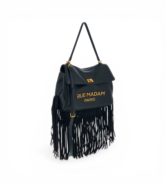 RUE MADAM PARIS Bolso Les Jours XL Fringes negro