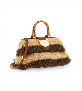 RUE MADAM PARIS Riad Fringes Košarica rjava torba