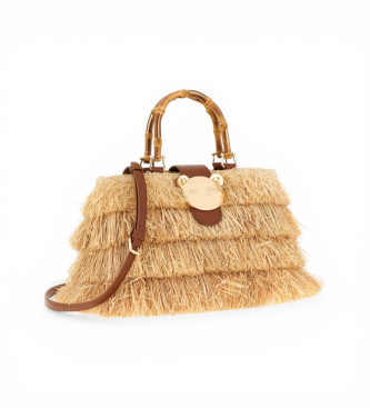 RUE MADAM PARIS Riad Fringes Košarica rjava torba