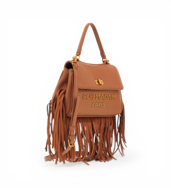 RUE MADAM PARIS Bolso Les Jours XS Fringes marr�n