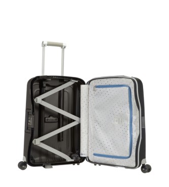 Samsonite S'Cure Spinner 55/20 kabinski kovček tog s prostornino 34 L, črn