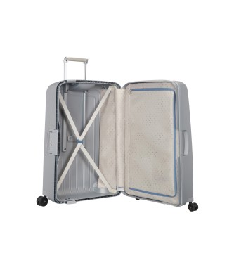 Samsonite S'Cure Spinner 81/30 mala rígida extra grande com 138 L de capacidade prateada