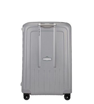 Samsonite Duża walizka S'Cure Spinner 75/28 sztywna o pojemności 102 l srebrna