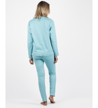 Santoro Curiosity Pyjama met lange mouwen turquoise