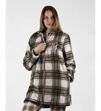 Santoro Love at First Sight long sleeve multicolor checkered robe