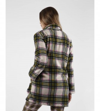 Santoro Love at First Sight long sleeve multicolor checkered robe