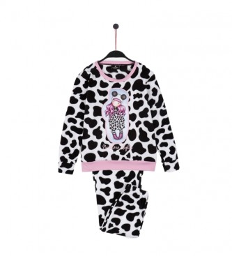 Admas Nordlicht-Pyjama mit Tiermotiv wei, schwarz