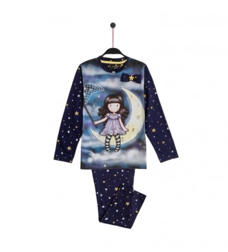 Santoro Catch a Falling Star - pyjamas med tryck i marinbl frg