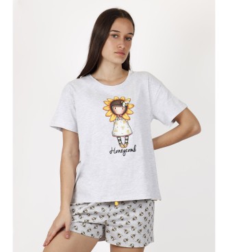 Aznar Innova Pijama Manga Corta Honeycomb para Mujer
