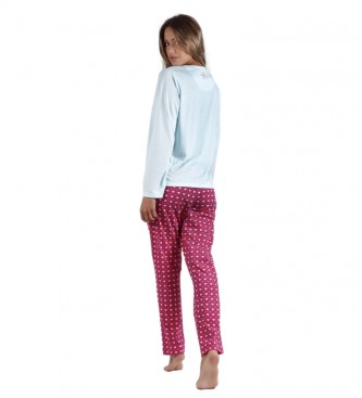 Santoro Love Grows pyjama blauw, roze