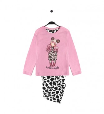 Santoro Northern Lights pajamas, pink, animal print
