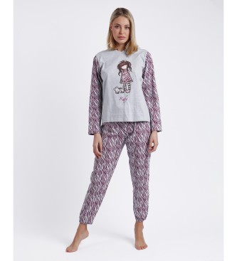 Santoro Pyjama met lange mouwen Ruby Wild grijs