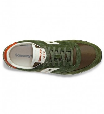 Saucony Zielone skórzane buty sportowe Jazz Original