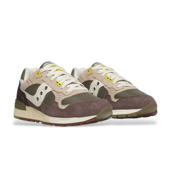 Saucony Tnis Shadow 5000 em pele verde, cinzento