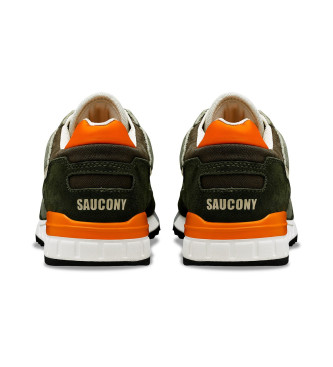 Saucony Shadow 5000 green leather shoes