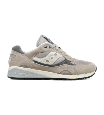 Saucony Shadow 6000 grey leather trainers