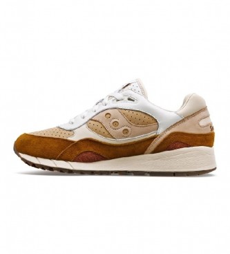 Saucony Shadow 6000 leather trainers brown, white